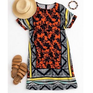 Colorful Aztec art inspired designer shift Spring Dress Bohemian Uncle Frank S